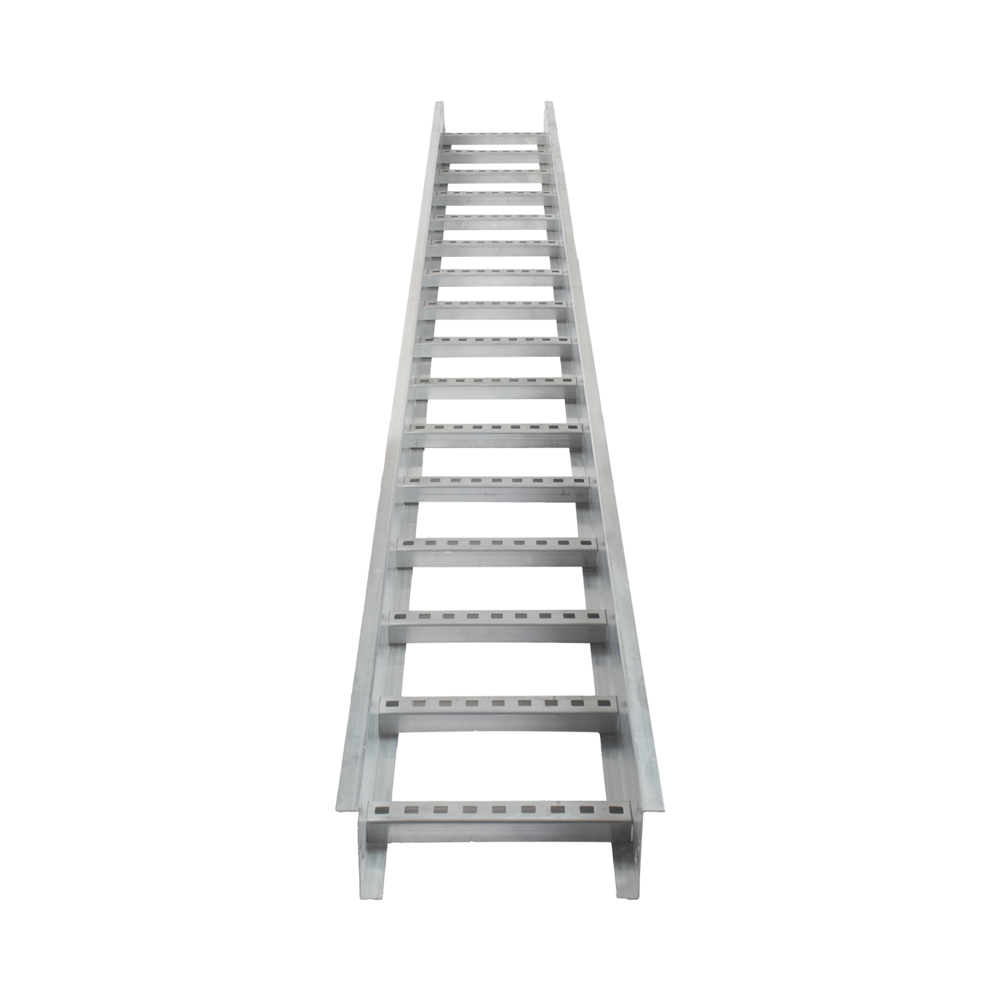 Escalera de Aluminio Portacables / Perfil Z / Peralte 3 1/4" /Paso 9" / Ancho 9" / 3.66 metros / Capacidad Máx. 205 Cables / Incluye Cople Union y Tornillería