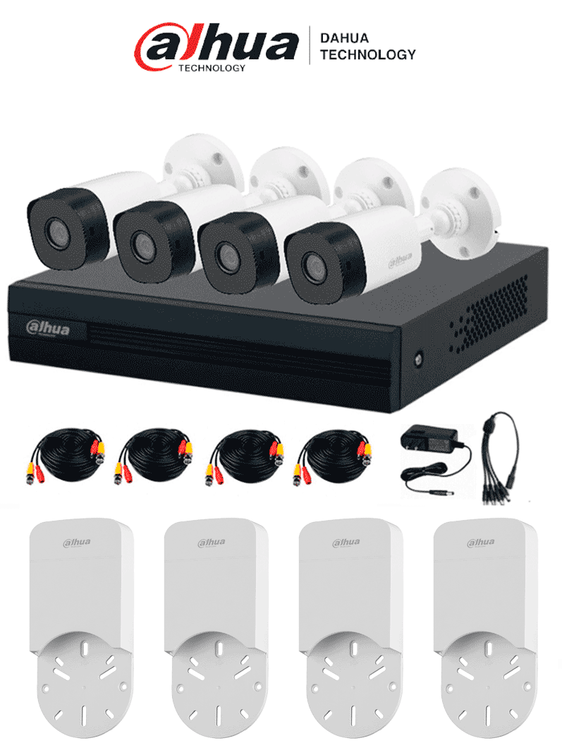 DAHUA KITXVR1B04-I+4C+4S - KIT DVR COOPER-I DE 4 CANALES CON IA, H.265+