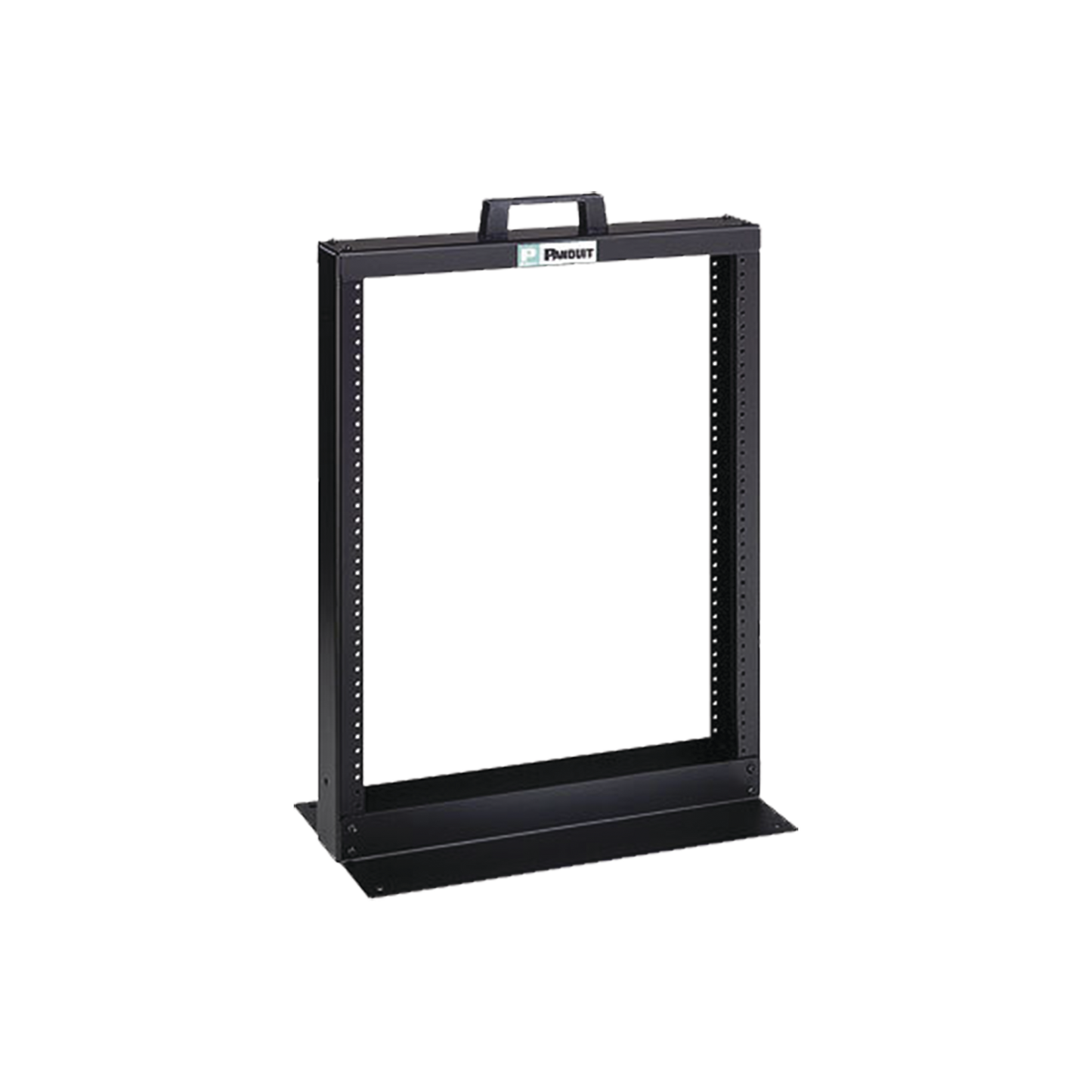 Rack de Dos Postes Estándar de 19 in, Rieles Numerados y Roscados #12-24, Fabricado en Aluminio, 13 Unidades de Rack, Color Negro