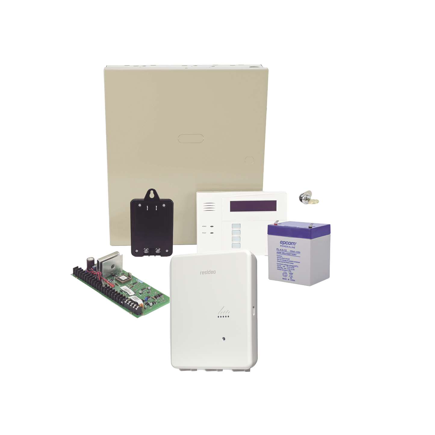 Panel de Alarma VISTA48 con Comunicador IPCOM, Batería y Transformador