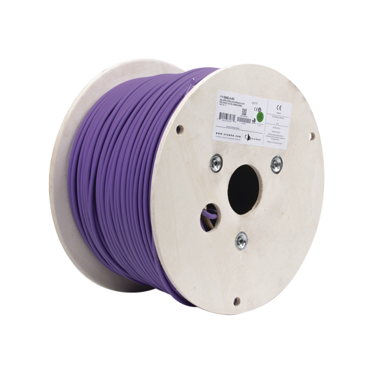 Bobina de Cable Blindado F/UTP de 4 Pares, Z-MAX, Cat6A, Soporte de Aplicaciones 10GBase-T, LS0H (Libre de Gases Toxicos), Color Violeta, 305m