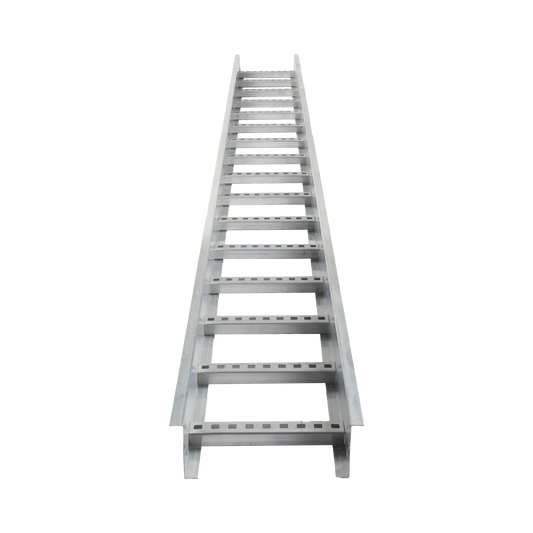 Escalera de Aluminio Portacables / Perfil Z / Peralte 3 1/4" /Paso 9" / Ancho 12" / 3.66 metros / Capacidad Máx. 274 Cables / Incluye Cople Union y Tornillería (CHEZ314P9X12AK)