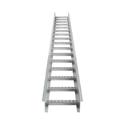 Escalera de Aluminio Portacables / Perfil Z / Peralte 3 1/4" /Paso 9" / Ancho 9" / 3.66 metros / Capacidad Máx. 205 Cables / Incluye Cople Union y Tornillería