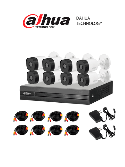 DAHUA KITXVR1B08- I+8-B1A21- Kit de 8 Canales 2 Megapixeles DVR Cooper-I WizSense Con IA