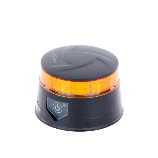 Baliza LED Recargable, Compacta y Discreta, Color Ámbar, Con Montaje Magnético y de Succión