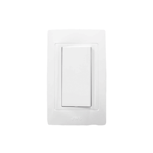 Placa con Interruptor Escalera 10 A/ 127 V CA ~ 60 Hz /  3 Módulos / Color Blanco.