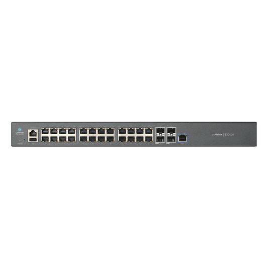 Switch cnMatrix EX2028 capa 3 de 28 puertos (24 Ethernet Gigabit, 4 SFP+) administración desde la Nube (MX-EX2028XXA-U)