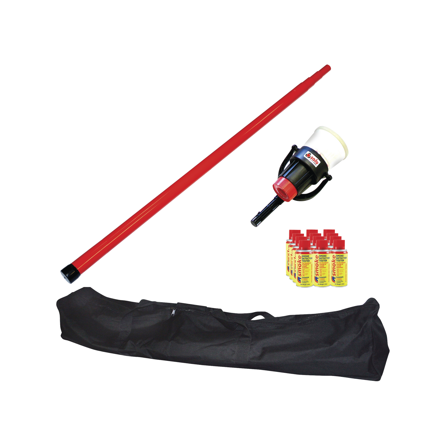 Kit De Prueba De Detectores De Humo, Incluye Pertiga SOLO-100, Dispensador SOLO-330, 12 Latas M8 y Bolsa de transporte SOLO-604