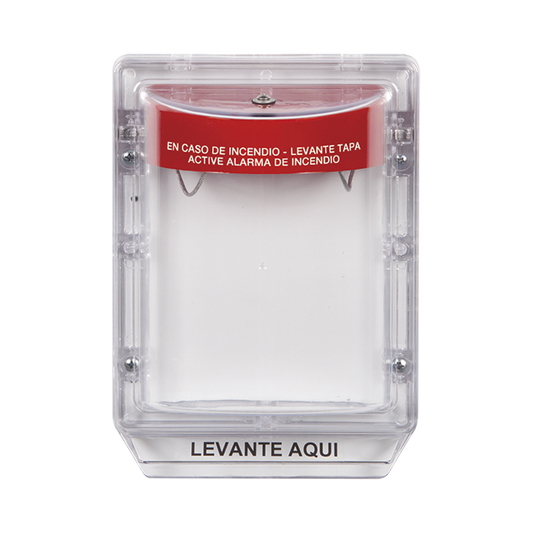 Cubierta Protectora de Policarbonato Serie Stopper II® , Con Bocina, Sin Espaciador, Montaje Empotrado, Etiqueta en Español