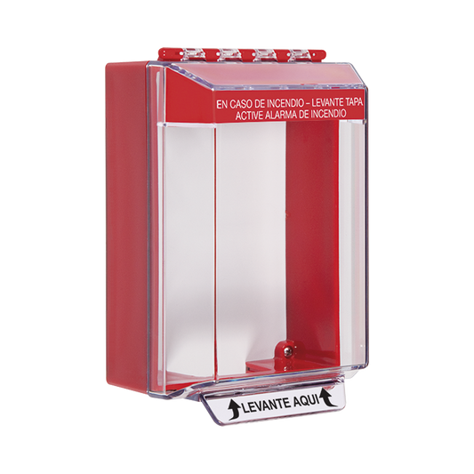 Cubierta Universal De Montaje Superficial, Con Espaciador 1.46", Serie Universal Stopper® Texto De Incendio En Español