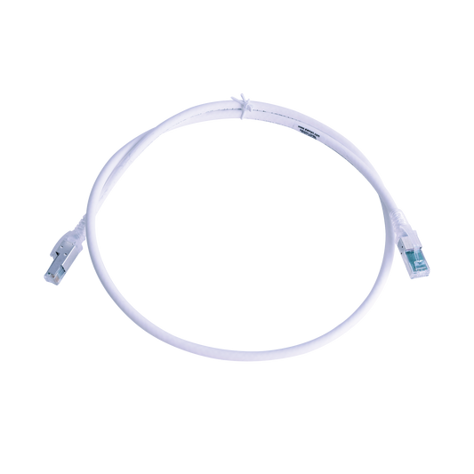 Patch Cord Z-MAX Cat6A S/FTP, CM/LS0H, 3ft, Color Blanco, Versión Bulk (Sin Empaque Individual)